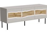 Dmora Mobile Porta Tv Vizela 40X143.5X61.5H Cm Beige, Un Ripiano 3 Vani