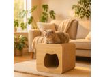 Qls Mobili Tiragraffi 3In1 Per Gatti Cartone Ondulato 38×39×39 Cm Grotta Sdraiata Tiragraffi 11383
