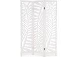 Costway Schermo 170 X 121 Cm, Divisorio Per Ambienti In Legno Di Paulownia, Parete Divisoria Pieghevole In 3 Pezzi, Divisorio Per Ambienti Con Cornice In Legno, Schermo Per La Privacy, Bianco