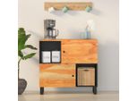 Vidaxl Credenza A 2 Ante 80X33X75 Cm In Legno Massiccio Di Acacia