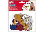 Forme In Schiuma - Numeri Con Glitter Autoadesivi, Mix Di Dimensioni E Colori 50 Pz