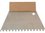 Spatola Per Colla Lunghezza 128 Mm Larghezza 180 Mm Dentatura 6X6 Mm Acciaio Inox Manico In Legno Di Faggio