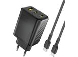 Dudao Dudao A29CEU Adapter 65Watt 2Xusb-C 1Xusb-A (1M USB-C To USB-C Cable Included) Sort