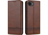 Custodia Per Iphone 16E, Portafoglio Con Chiusura Magnetica E Supporto, Custodia Flip In Pelle Per Iphone 16E Caffè
