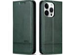 Custodia Per Iphone 15 Pro Max, Portafoglio Con Chiusura Magnetica E Supporto, Custodia In Pelle Flip Per Iphone 15 Pro Max Verde