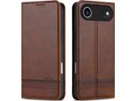 Custodia Per Iphone 17 Air, Portafoglio Con Chiusura Magnetica E Supporto, Custodia In Pelle Flip Per Iphone 17 Air Coffee