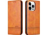 Custodia Per Iphone 15 Pro, Portafoglio Con Chiusura Magnetica E Supporto, Custodia Flip In Pelle Per Iphone 15 Pro Marrone
