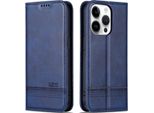 Custodia Per Iphone 15 Pro Max, Portafoglio Con Chiusura Magnetica E Supporto, Custodia In Pelle Flip Per Iphone 15 Pro Max Blu