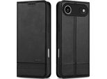 Custodia Iphone 17 Air, Portafoglio Con Chiusura Magnetica E Supporto, Custodia Flip In Pelle Per Iphone 17 Air Nero