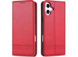 Custodia Iphone 16, Portafoglio Con Chiusura Magnetica E Supporto, Custodia Flip In Pelle Per Iphone 16 Rosa