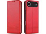 Custodia Iphone 17 Air, Portafoglio Con Chiusura Magnetica E Supporto, Custodia Flip In Pelle Per Iphone 17 Air Rosa