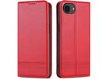 Custodia Per Iphone 16E, Portafoglio Con Chiusura Magnetica E Supporto, Custodia In Pelle Flip Per Iphone 16E Rosa