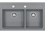Alveus Atrox - Lavello In Granito 790X500 Mm, Con Comando Di Scarico, Cemento 1132001