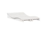 Lettini Prendisole 2 Pz. Bianco 205X60X31,5 Cm In Legno Di Pino Massiccio