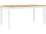 Tavolo Da Pranzo White 160X80X75 Cm In Legno Di Pino Massiccio