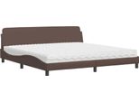 Vidaxl Letto Con Materasso "Dover"" Marrone 200X200 Cm In Pelle Finta"