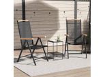 Vidaxl Sedie Da Giardino Pieghevoli 2 Pz. Alluminio E Textilene Nero