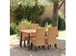 Vidaxl Sedie Da Pranzo 4 Pz. Rattan Naturale Marrone