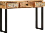 Tavolo Consolle 110 X 30 X 76 Cm In Legno Massiccio Di Mango