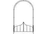 Arco Di Rose Con Cancello Nero 138 X 40 X 238 Cm Ferro