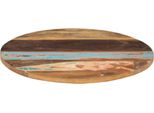 Piano Del Tavolo Rotondo 80 Cm 25-27 Mm In Legno Massiccio Di Recupero