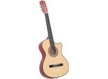 Vidaxl Chitarra Acustica Cutaway A 6 Corde 38" In Legno Di Tiglio"