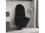 Vidaxl Wc Sospeso Con Cassetta A Scomparsa In Ceramica Nera