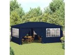 Tenda Professionale Per Feste Con Pareti Laterali 4×6 M Blu 90 G/M²