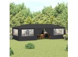 Tenda Professionale Per Feste Con Pareti Laterali 4×9 M Antracite 90 G/M²