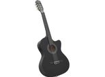 Vidaxl Chitarra Occidentale Cutaway Con Equalizzatore E 6 Corde Nero