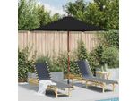 Ombrellone Con Asta In Legno Nero 150X200 Cm