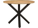 Vidaxl Tavolo Da Pranzo Rotondo 100X100X75 Cm Legno Di Mango Grezzo