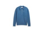Tom Tailor Denim Herren Relaxed Fit Strickpullover Mit Polokragen, Blau, Uni, Gr. Xl
