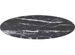 Piano Del Tavolo Nero Ø50X0,8 Cm In Vetro Temperato Effetto Marmo