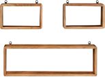 Vidaxl Set Di Scaffali A Cubo Da 3 Pezzi In Legno Massiccio Di Acacia