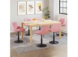 Vidaxl Sedie Da Pranzo 6 Pz. Girevoli In Velluto Rosa