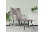 Vidaxl Poltrona Relax Con Sgabello In Tessuto Taupe