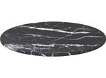 Piano Del Tavolo Nero Ø30X0,8 Cm In Vetro Temperato Effetto Marmo