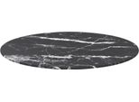 Vidaxl Piano Del Tavolo Nero Ø60X0,8 Cm In Vetro Temperato Effetto Marmo