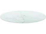 Vidaxl Piano Del Tavolo Bianco Ø60X0,8 Cm In Vetro Temperato Effetto Marmo