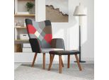 Vidaxl Poltrona Relax Con Sgabello Tessuto Patchwork
