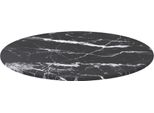 Vidaxl Piano Del Tavolo Nero Ø40X0,8 Cm In Vetro Temperato Effetto Marmo