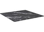 Vidaxl Piano Del Tavolo Nero 50X50 Cm In Vetro Temperato 6 Mm Effetto Marmo