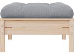 Sgabello Da Giardino Con Cuscino Grigio In Legno Di Pino Massiccio
