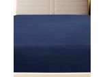 Vidaxl Lenzuolo Matrimoniale 2 Pz. Jersey Blu Navy 140X200 Cm Cotone