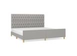 Giroletto Con Testiera In Tessuto Grigio Chiaro 200X200 Cm