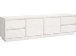 Mobile Tv Bianco 176X37X47,5 Cm In Legno Di Pino Massiccio