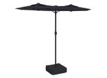 Vidaxl Ombrellone Doppio Nero 316X145 Cm
