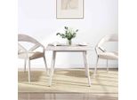 Piano Del Tavolo Bianco 90X90X2,5 Cm Quadrato In Pino Massiccio