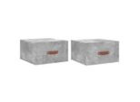 Vidaxl Comodini Da Parete 2 Pz. Grigio Cemento 35X35X20 Cm